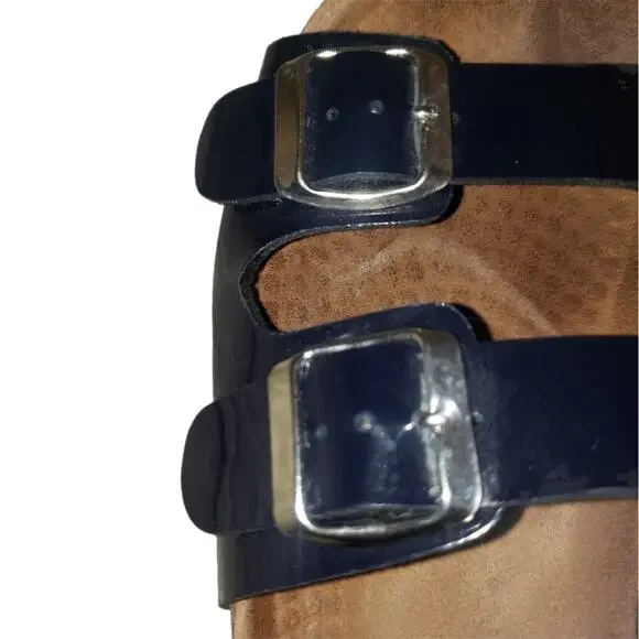 Biostep 2 strap sandals,  black patent leather sz 9 - Picture 5 of 11